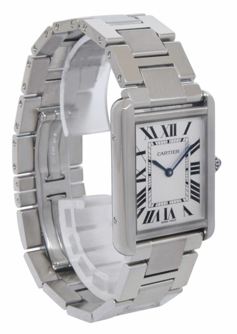 Cartier Tank Solo Large Steel Silver Dial Quartz Mens Watch W5200014 3169