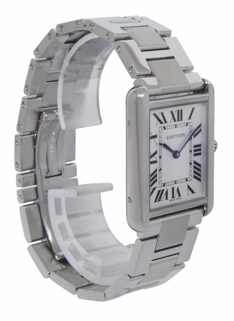 Cartier Tank Solo Large Steel Silver Dial Quartz Mens Watch W5200014 3169