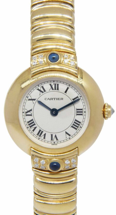 Cartier Vendome Paris 18k Yellow Gold Diamond Ladies 26mm Manual Watch 878999