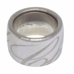 Chopard Chopardissimo 18k White Gold Revolving Signature Ring Size 52 B/P