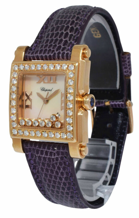 Chopard Happy Sport 18k Rose Gold & Diamond MOP Womens Quartz Watch 27/5321