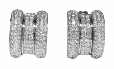 Chopard La Strada 18k White Gold Pave Diamond Ladies Earrings 84/6478