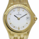 Concord 14k Yellow Gold White Dial Ladies 23mm Quartz Watch