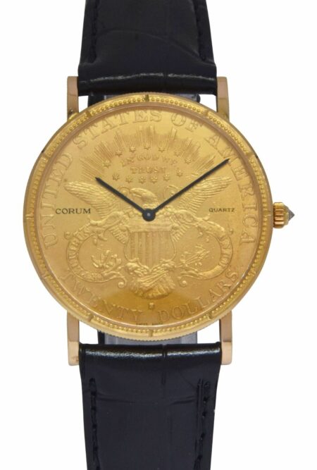 CORUM $20 US Coin Double Eagle 22k Yellow Gold Mens 34.5mm Quartz Watch 1904