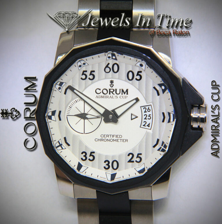 Corum Admiral's Cup Competition Titianium/Steel Silver Dial 48mm Watch 01.0085