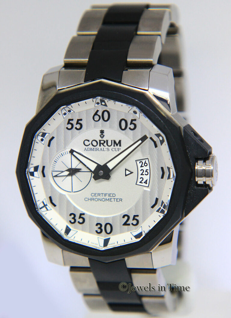 Corum Admiral's Cup Competition Titianium/Steel Silver Dial 48mm Watch 01.0085