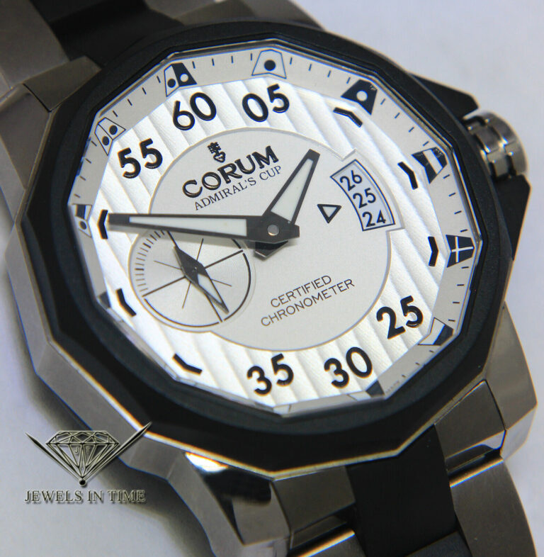 Corum Admiral's Cup Competition Titianium/Steel Silver Dial 48mm Watch 01.0085