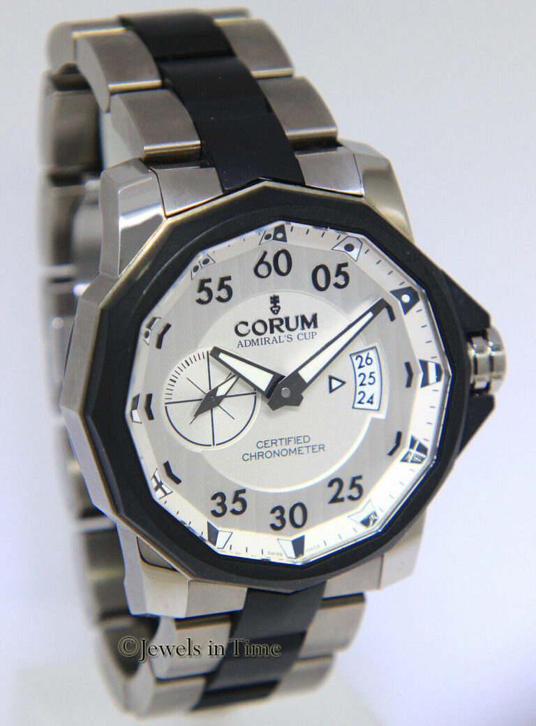 Corum Admiral's Cup Competition Titianium/Steel Silver Dial 48mm Watch 01.0085