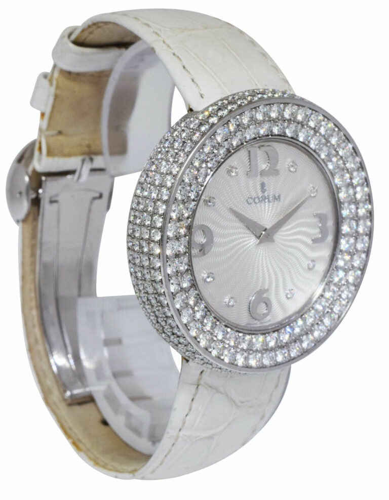 Corum Full Moon Galore 18k White Gold Diamond Ladies 40mm Quartz Watch B/P