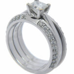 Diamond Ring 18K White Gold .70 CT Princess + Papers 6