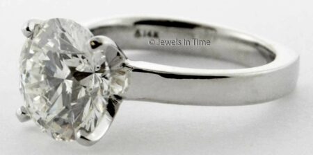 Diamond Ring Ladies Round Brilliant 4.32 CT 14k Gold Size 6.25 GIA Certificate