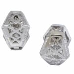 Earrings 18k White Gold Pave Diamond Huggie Earrings