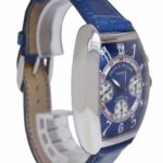 Franck Muller Cintree Curvex Chronograph 18k White Gold Blue Mens Watch 7850 CC