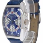 Franck Muller Cintree Curvex Chronograph 18k White Gold Blue Mens Watch 7850 CC