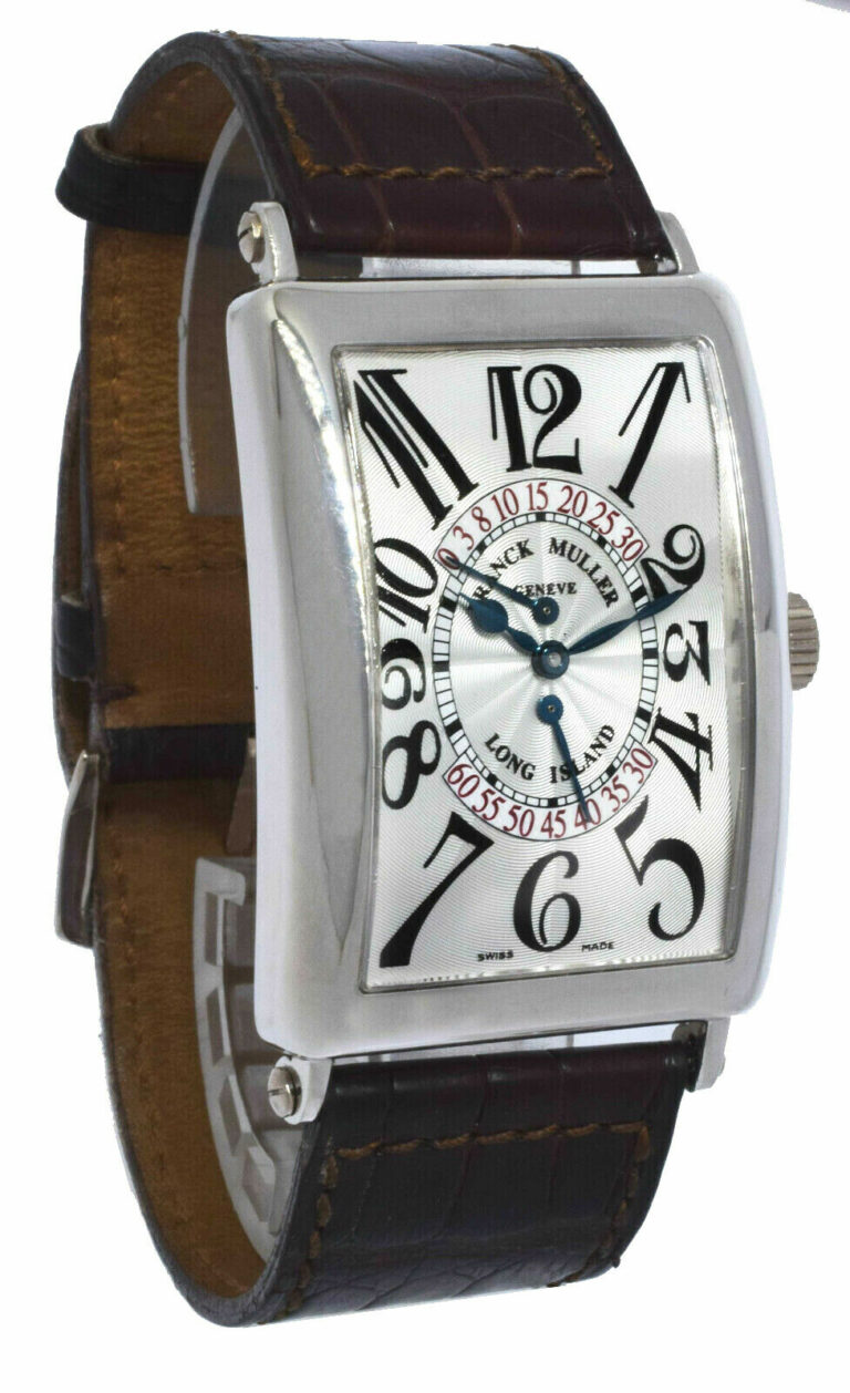 Franck Muller Long Island 18k White Gold Automatic Mens Watch +Box 1100 DS R