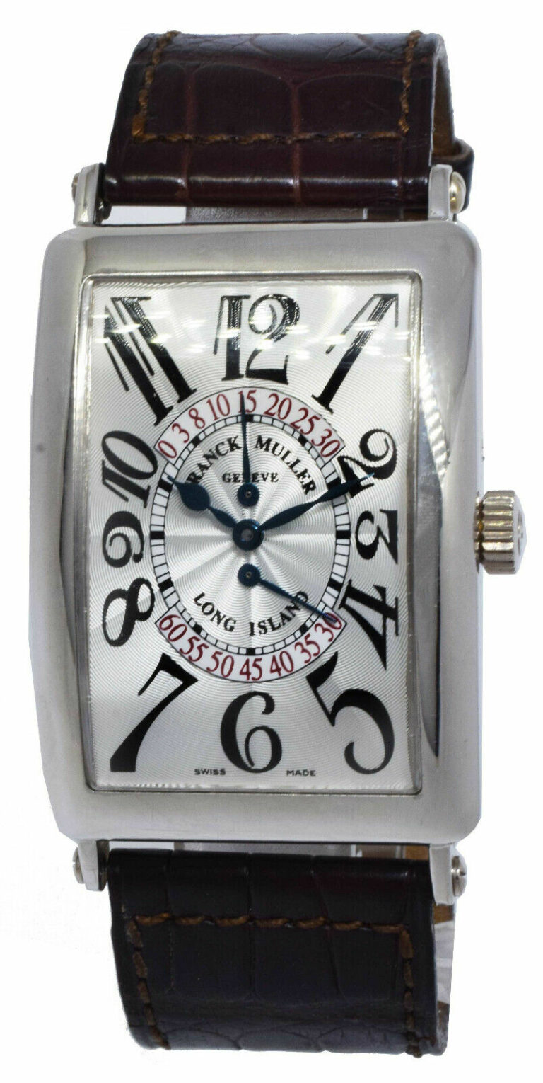 Franck Muller Long Island 18k White Gold Automatic Mens Watch +Box 1100 DS R