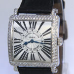 Franck Muller Master Square 18k White Gold Diamond Ladies 29mm Watch 6002 L QZ D