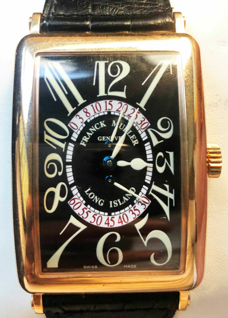 Franck Muller Mens Long Island Retrograde 18K Rose Gold Wrist Watch 1100 DS R