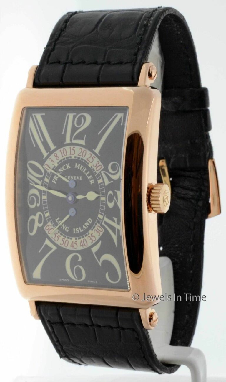 Franck Muller Mens Long Island Retrograde 18K Rose Gold Wrist Watch 1100 DS R