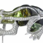 Garavelli Ladies 18K Gold,Diamond 
Peridot Frog Brooch