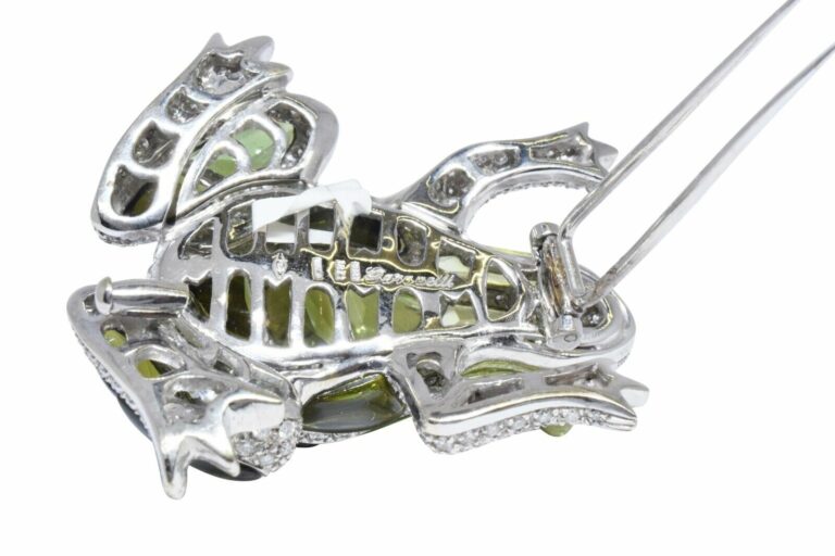 Garavelli Ladies 18K Gold,Diamond 
Peridot Frog Brooch