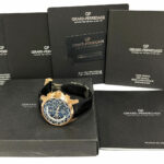 Girard Perregaux Traveller WW.TC 18k Rose Gold Chrono 44mm Watch +Books GP 49700