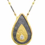 Gurhan 24k Gold Silver 
~1.00 Carat Diamond Ladies Necklace 17"