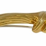 Henry Dunay 18k Yellow Gold Olympic Torch Pin Brooch