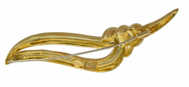 Henry Dunay 18k Yellow Gold Olympic Torch Pin Brooch