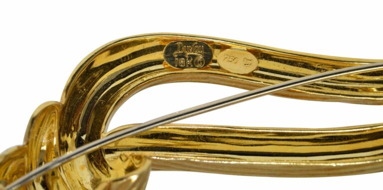 Henry Dunay 18k Yellow Gold Olympic Torch Pin Brooch