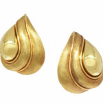 Henry Dunay 18k Yellow Gold Sabi Finish Clip-On Earrings