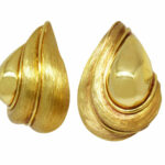 Henry Dunay 18k Yellow Gold Sabi Finish Clip-On Earrings