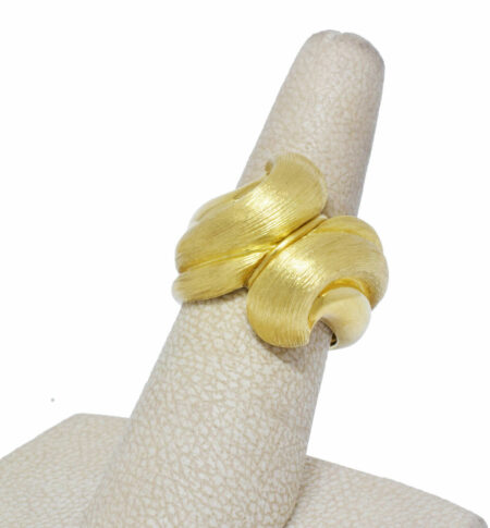 Henry Dunay 18k Yellow Gold Textured Sabi Finish Ring US Size 5