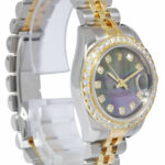 Rolex Datejust 18k YG/Steel Tahitian Diamond Dial Ladies 26mm Watch B/P D 179173