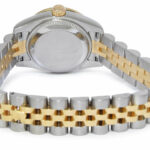 Rolex Datejust 18k YG/Steel Tahitian Diamond Dial Ladies 26mm Watch B/P D 179173