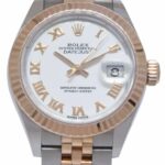 Rolex Datejust 28 Rose Gold/Steel White Roman Dial Ladies Watch +Card '21 279171