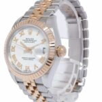 Rolex Datejust 28 Rose Gold/Steel White Roman Dial Ladies Watch +Card '21 279171