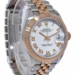 Rolex Datejust 28 Rose Gold/Steel White Roman Dial Ladies Watch +Card '21 279171