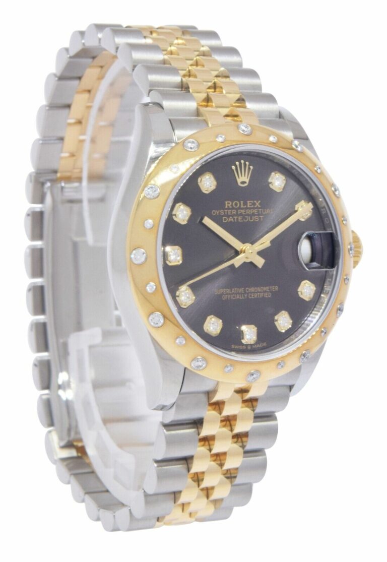 Rolex Datejust 31 18k Yellow Gold/Steel Dark Gray Diamond  Ladies Watch 278343