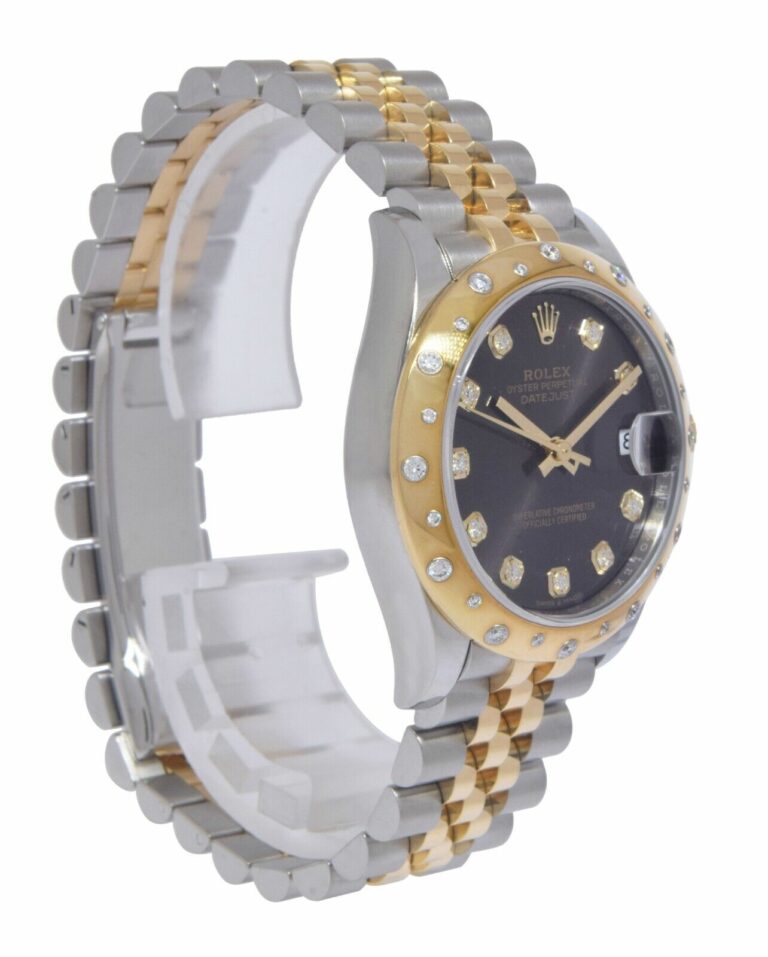 Rolex Datejust 31 18k Yellow Gold/Steel Dark Gray Diamond  Ladies Watch 278343