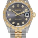 Rolex Datejust 31 18k Yellow Gold/Steel Dark Gray Diamond  Ladies Watch 278343