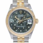 Rolex Datejust 31 18k Yellow Gold/Steel Olive Floral Motif Diamond Watch 278273