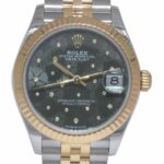 Rolex Datejust 31 18k Yellow Gold/Steel Olive Floral Motif Diamond Watch 278273