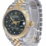 Rolex Datejust 31 18k Yellow Gold/Steel Olive Floral Motif Diamond Watch 278273