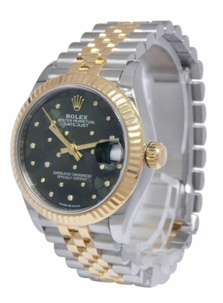 Rolex Datejust 31 18k Yellow Gold/Steel Olive Floral Motif Diamond Watch 278273