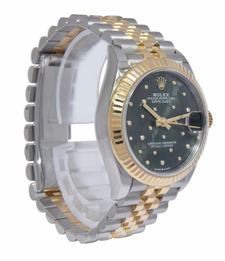 Rolex Datejust 31 18k Yellow Gold/Steel Olive Floral Motif Diamond Watch 278273