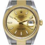 Rolex Datejust 36 18k Yellow Gold/Steel Champagne Dial Mens Watch 126203