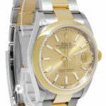 Rolex Datejust 36 18k Yellow Gold/Steel Champagne Dial Mens Watch 126203