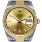 Rolex Datejust 36 18k Yellow Gold/Steel Champagne Dial Mens Watch 126203