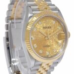 Rolex Datejust 36 Yellow Gold/Steel Champagne Jubilee Diamond Dial Watch 126233